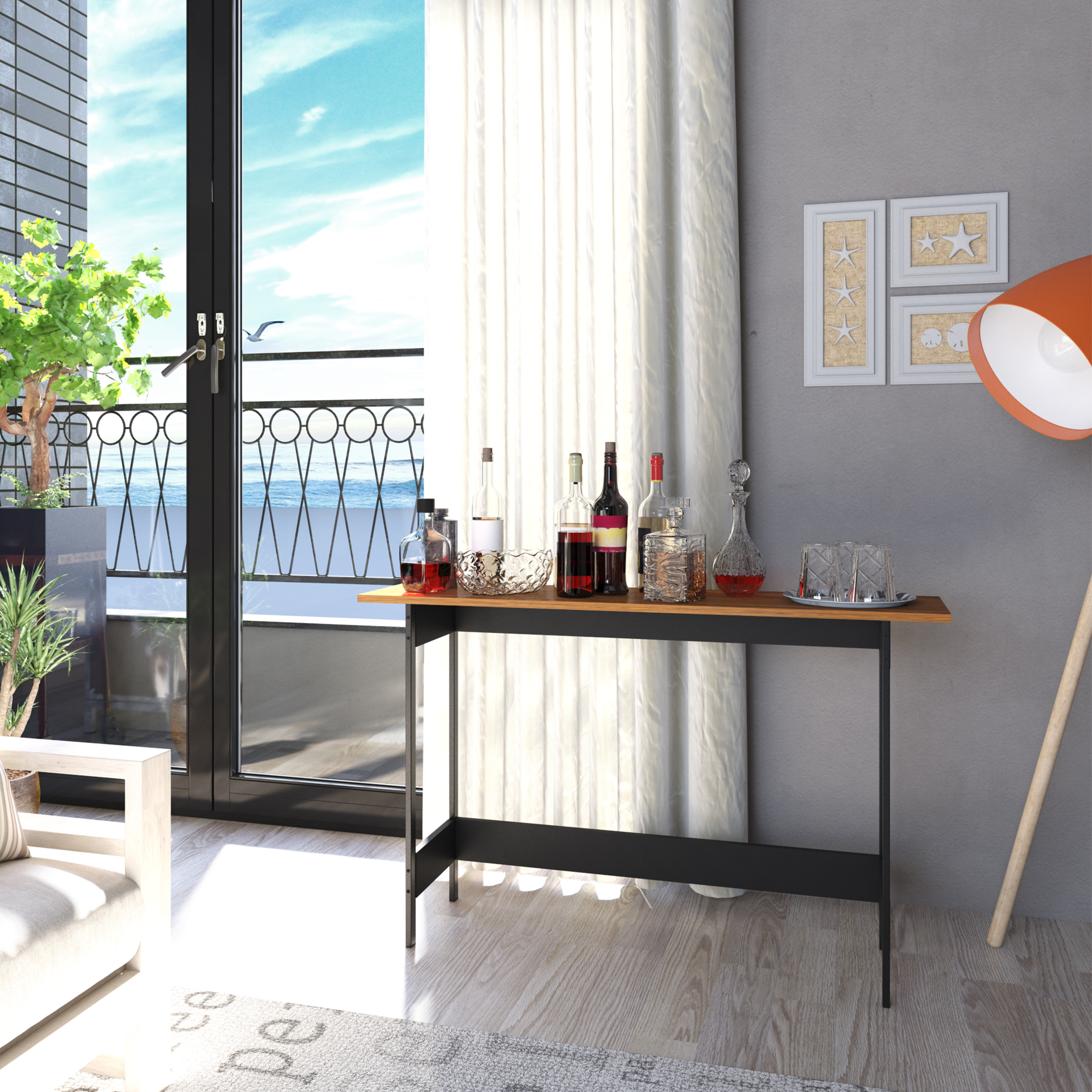Foto 5 | Credenza Playcon 120.4 x 75 cm Negra
