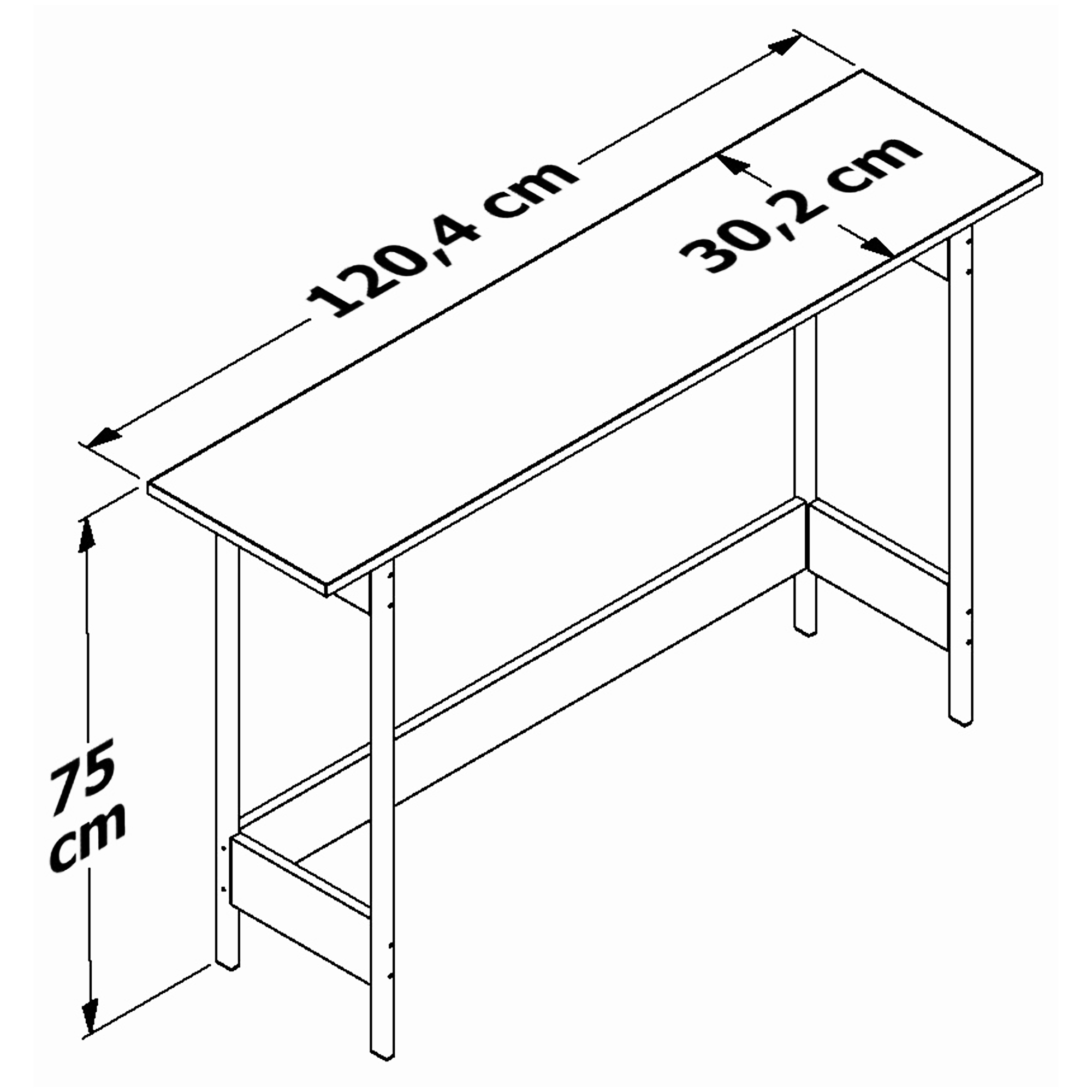 Foto 8 | Mesa de Pasillo Playcon Gris Tablero Texturizado 120.4 X 75 cm