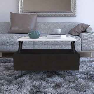 Foto 2 | Mesa de Centro Gambia Extensible Color Wengue y Marfil