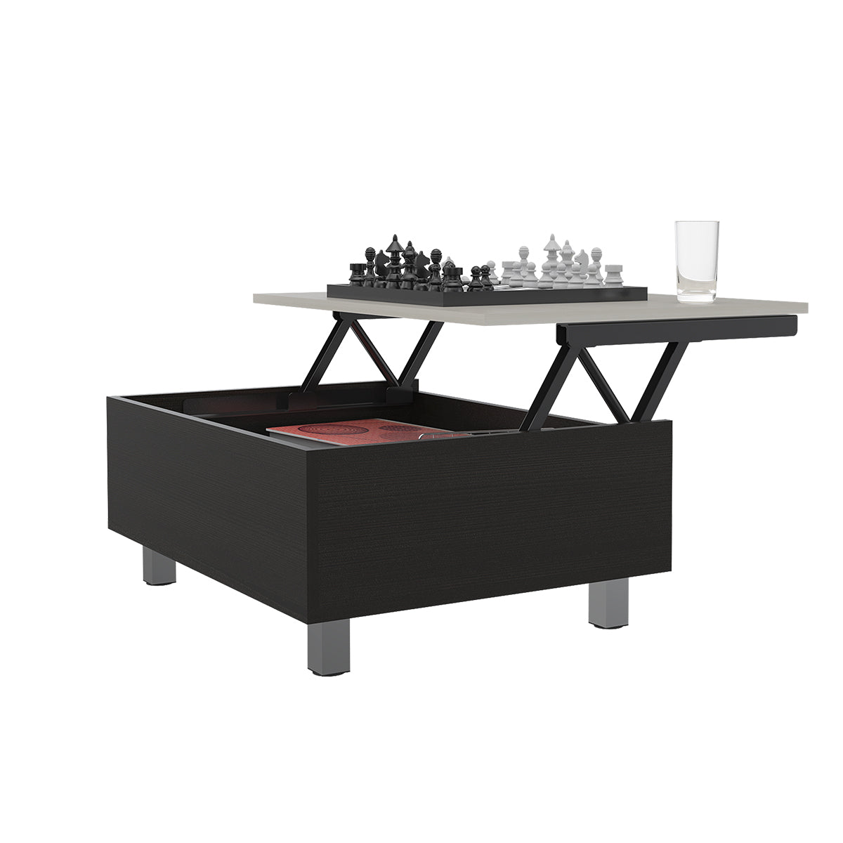 Foto 4 | Mesa de Centro Gambia Extensible Color Wengue y Marfil
