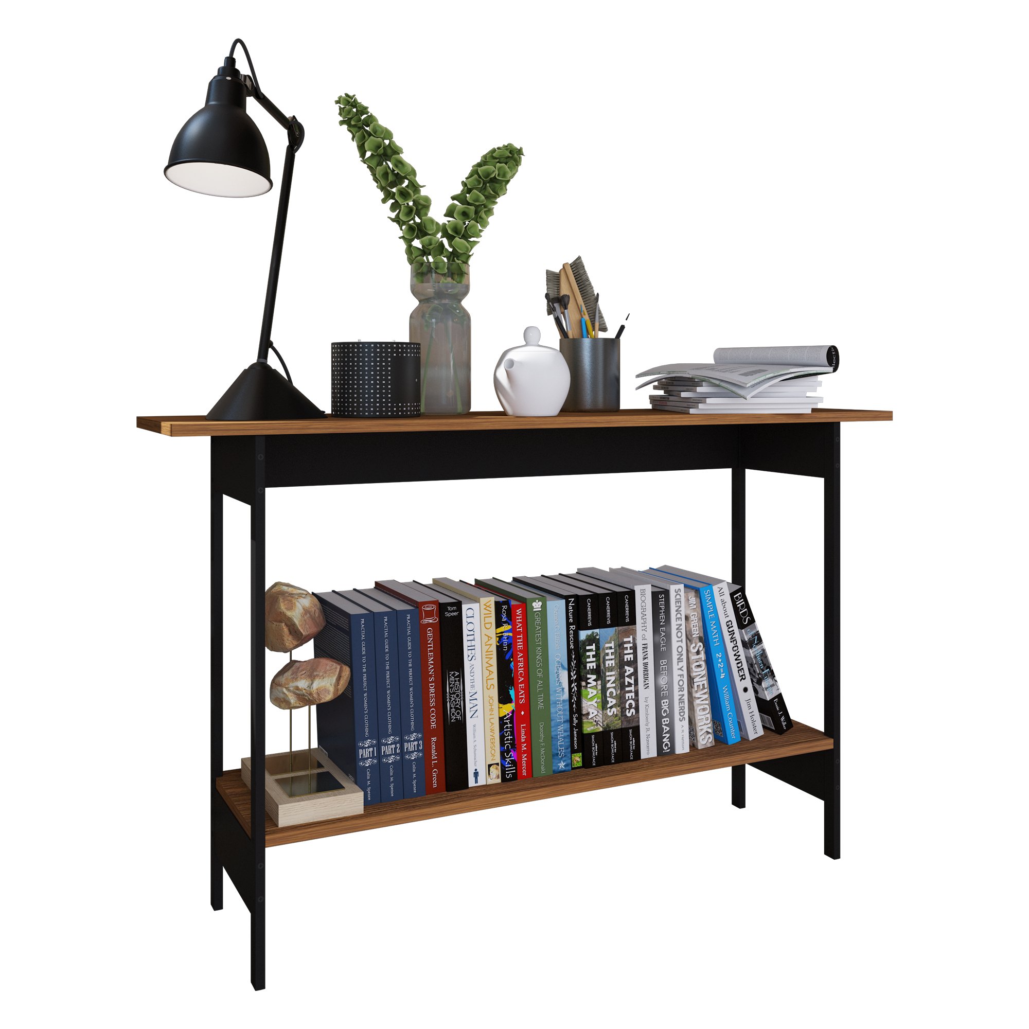 Foto 3 pulgar | Mesa de Pasillo Recibidor Organizador Credenza Mesa Auxiliar Playcon 120.4 X 75 cm Tablero Texturizado Tzalam Y Negro