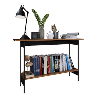 Foto 2 | Mesa de Pasillo Recibidor Organizador Credenza Mesa Auxiliar Playcon 120.4 X 75 cm Tablero Texturizado Tzalam Y Negro
