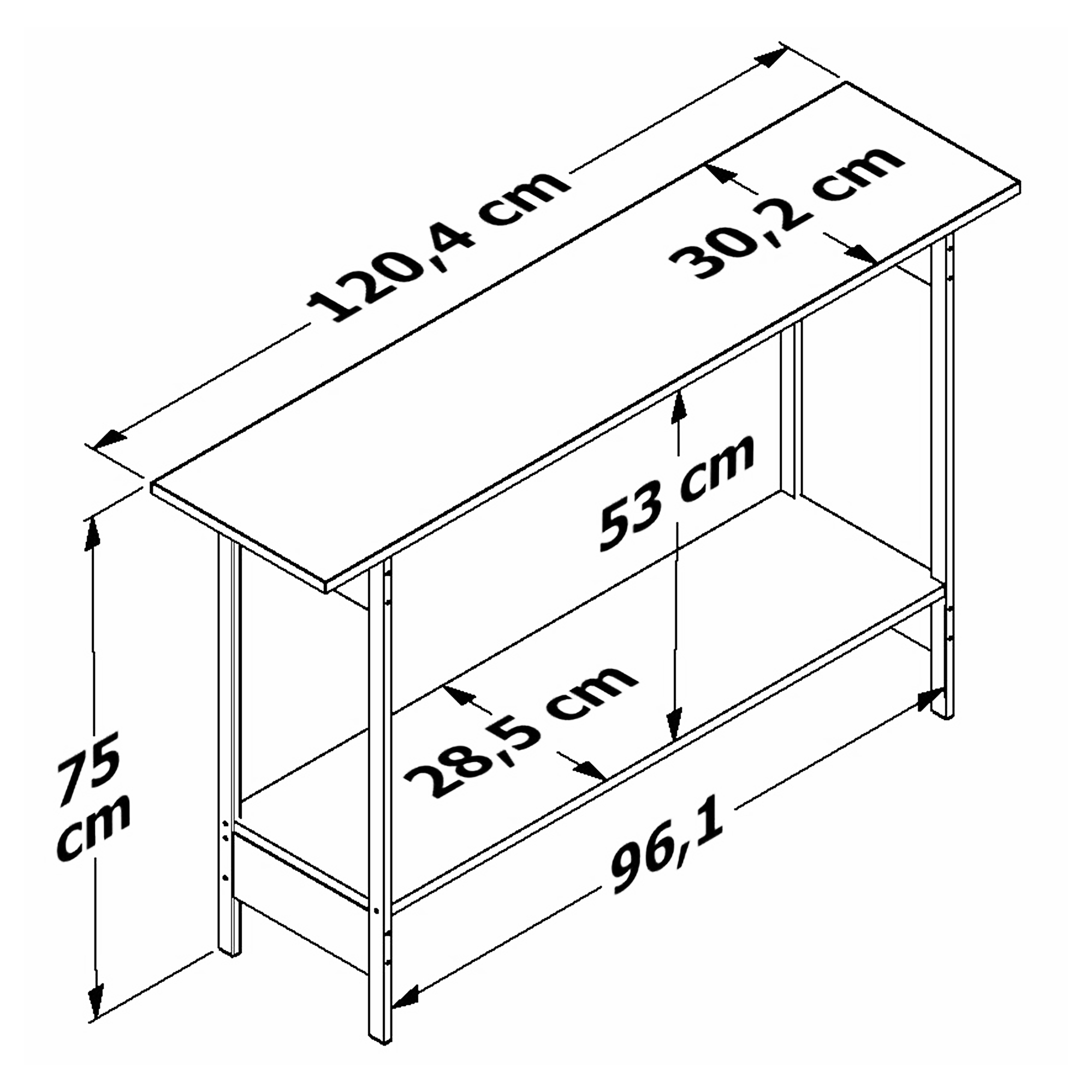 Foto 9 pulgar | Mesa de Pasillo Recibidor Organizador Credenza Mesa Auxiliar Playcon 120.4 X 75 cm Tablero Texturizado Tzalam Y Negro