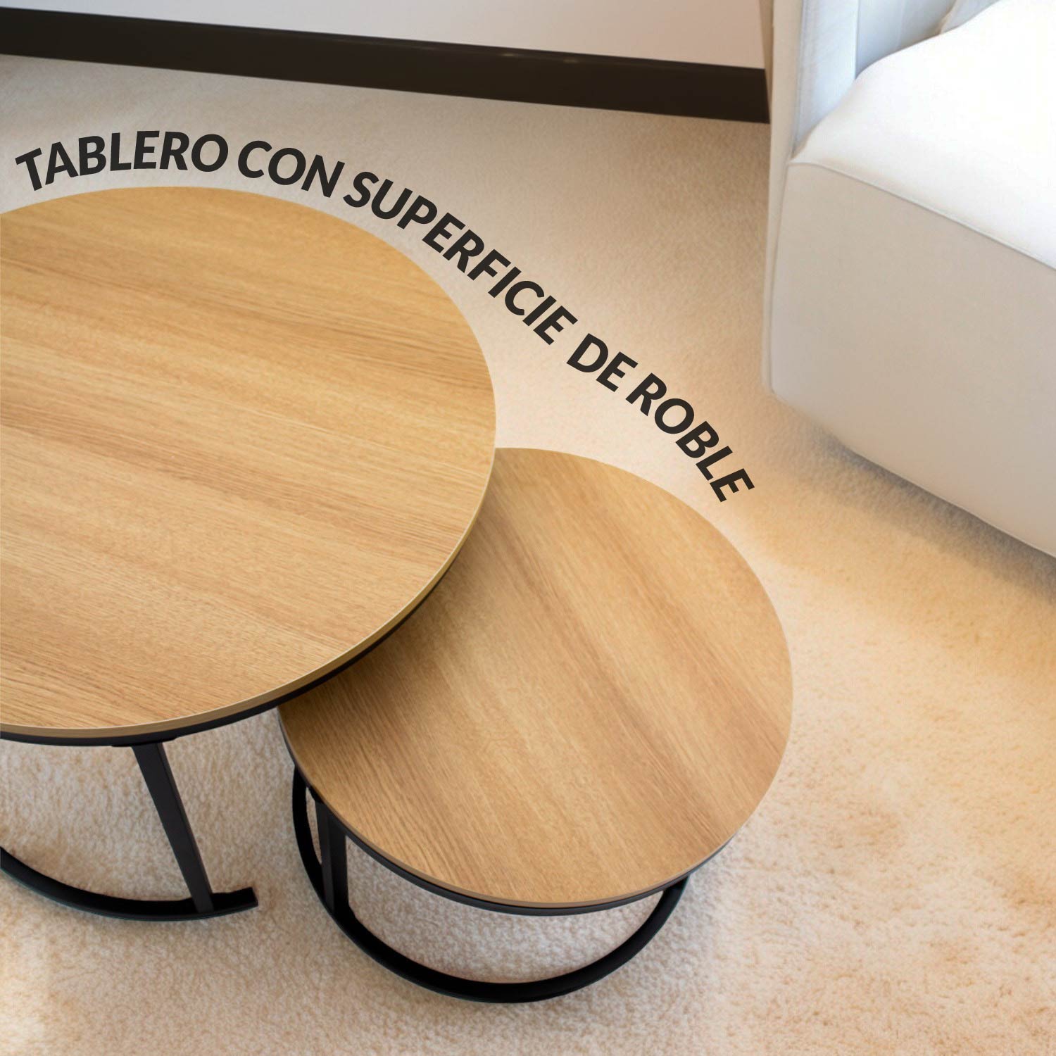 Foto 5 pulgar | Juego de 2 Mesas Ilios Innova Jmr-maple color Maple Redondas