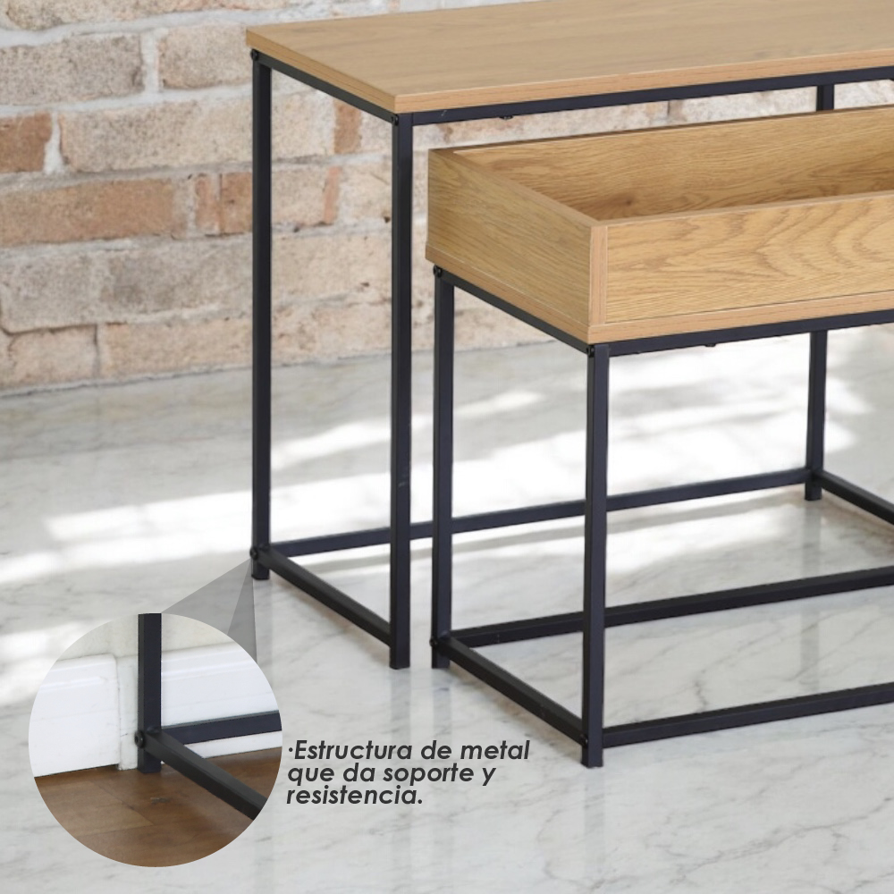 Foto 4 pulgar | Mesa Auxiliar Para Sala Ilios Innova Mca-map/gdx Café Con Cajón Removible