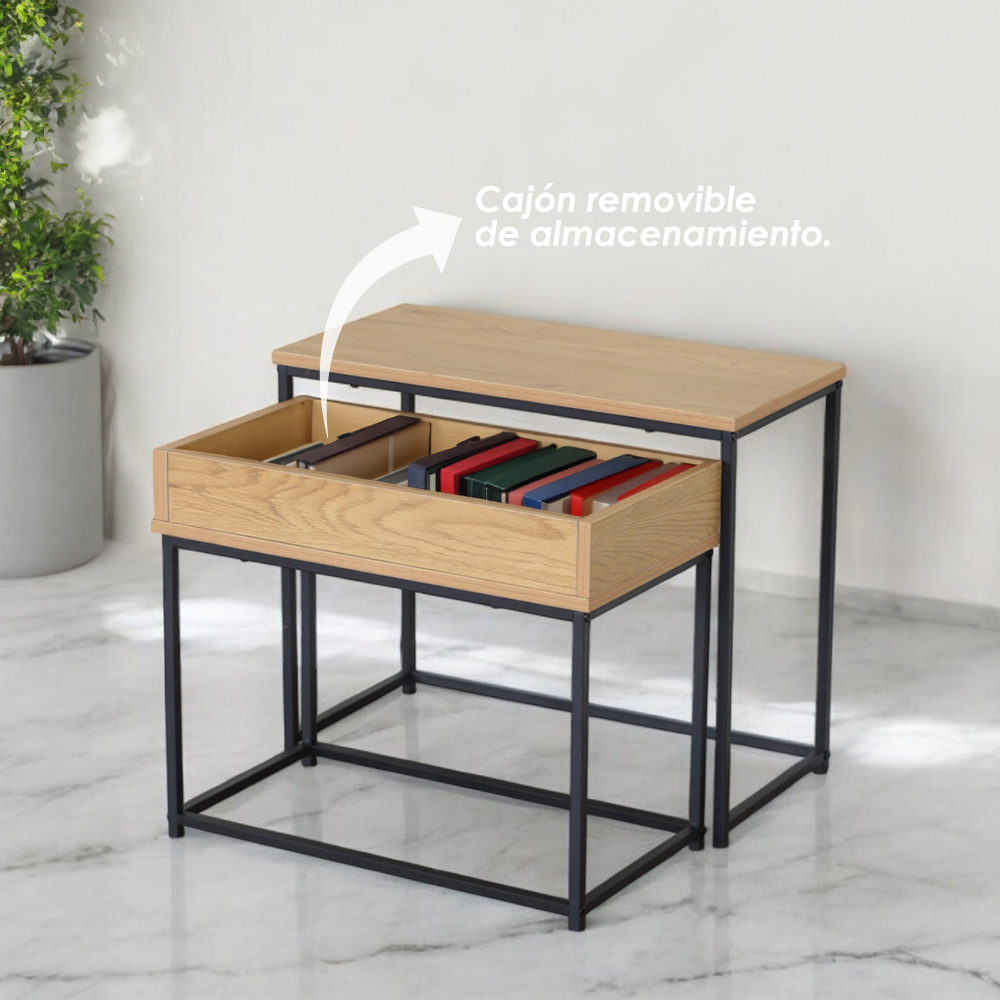 Foto 6 pulgar | Mesa Auxiliar Para Sala Ilios Innova Mca-map/gdx Café Con Cajón Removible