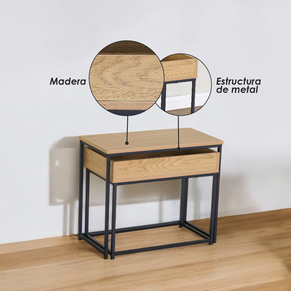 Foto 7 pulgar | Mesa Auxiliar Para Sala Ilios Innova Mca-map/gdx Café Con Cajón Removible