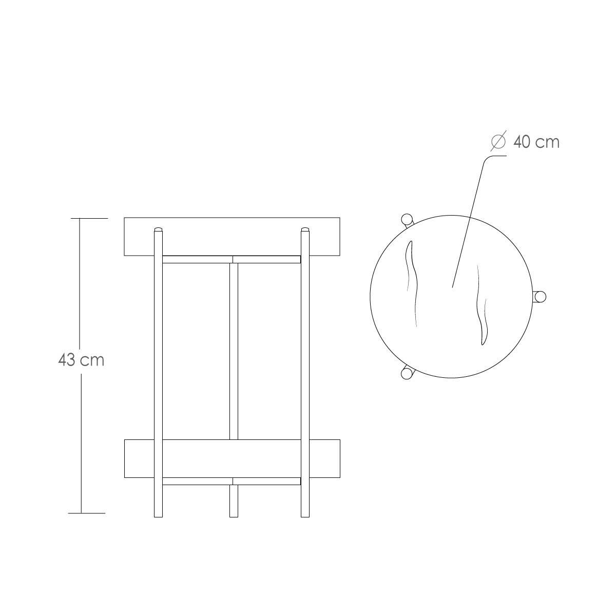 Foto 3 pulgar | Mesa Auxiliar Ilios Innova 2 Niveles Moderna Soporte para Macetas 60 cm Alto