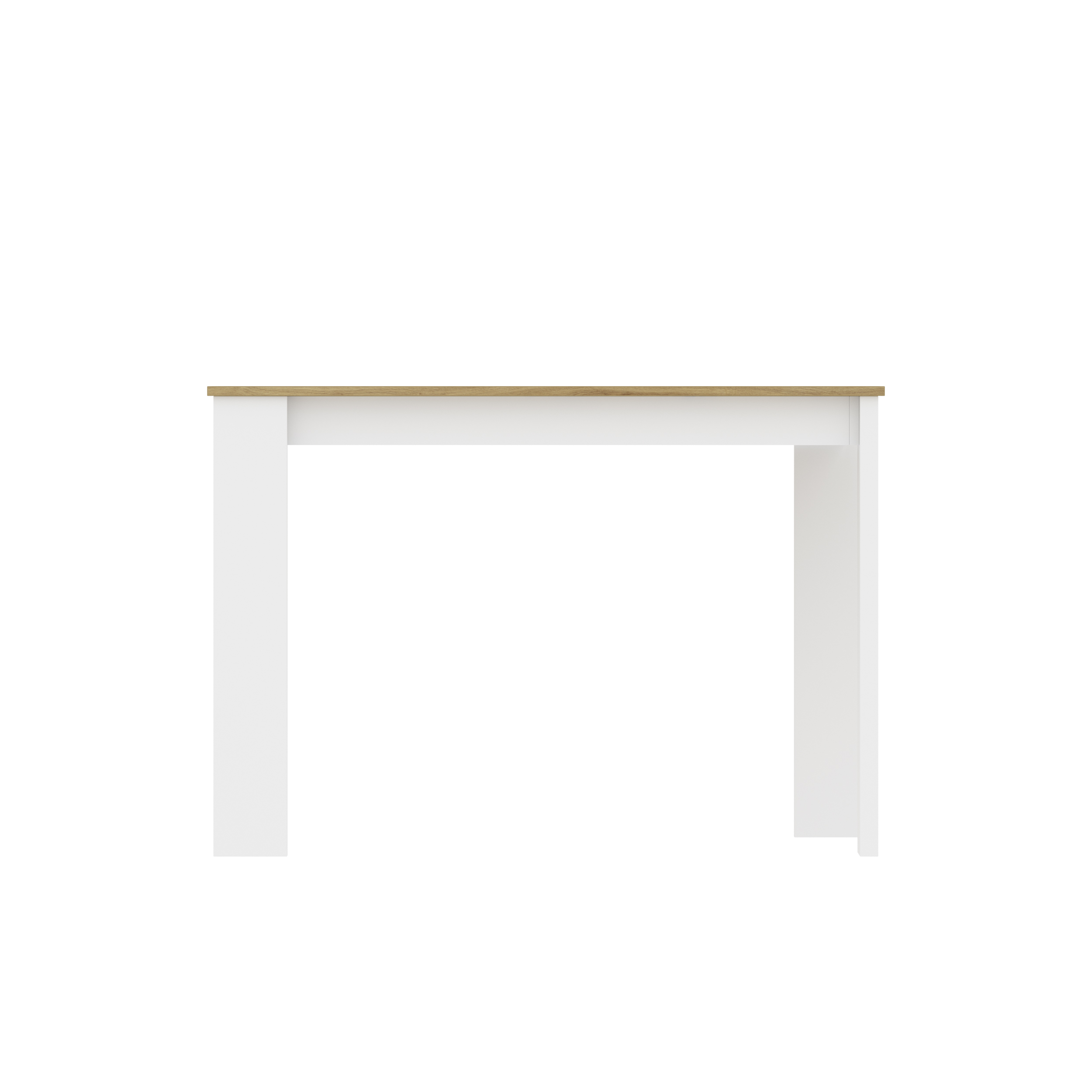 Foto 4 pulgar | Mesa Auxiliar Color Blanco Y Madera Para Sala O Cocina. Estructura De Madera Industrial