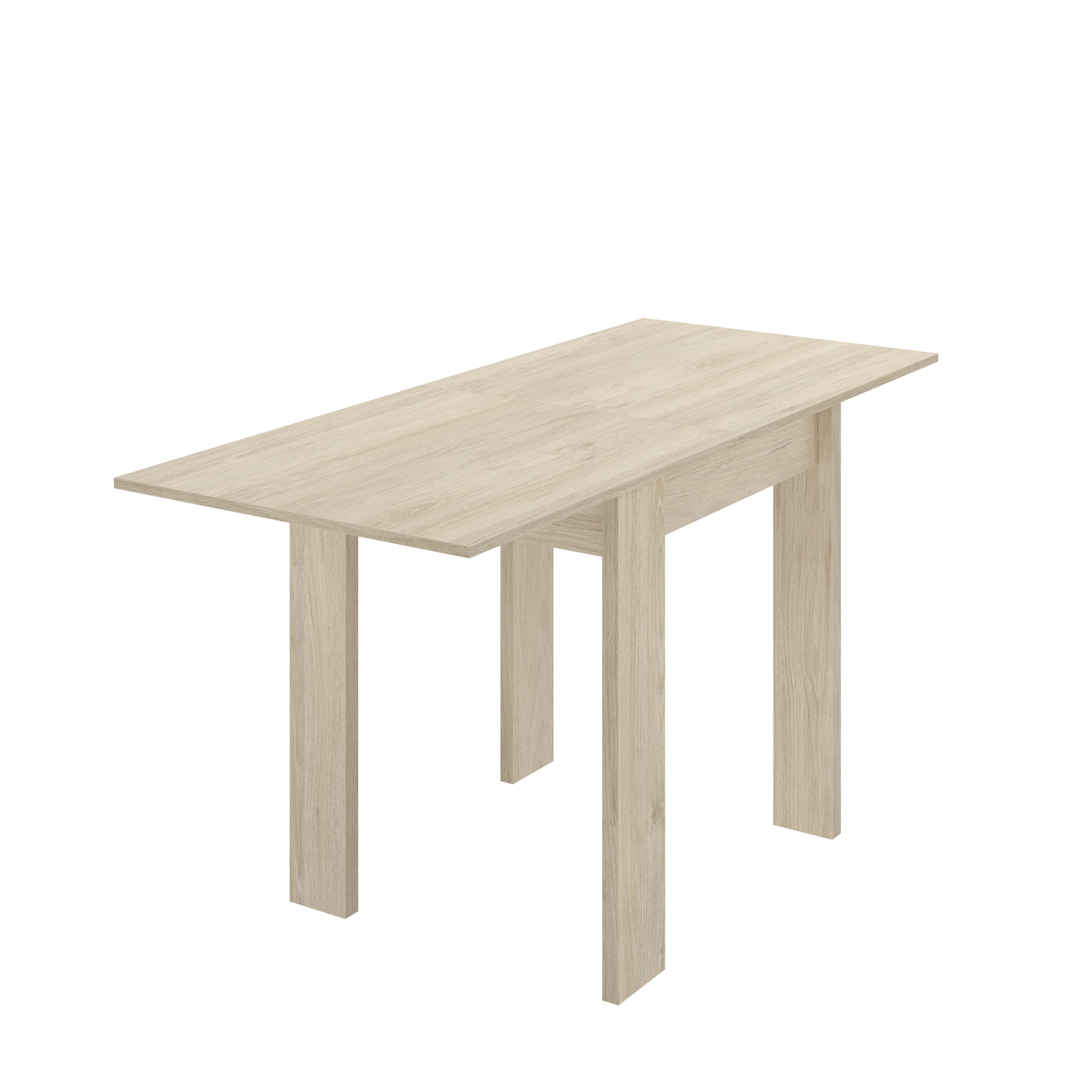 Foto 3 | Mesa Auxiliar Extensible Color Roble Con Estructura De Madera Industrial