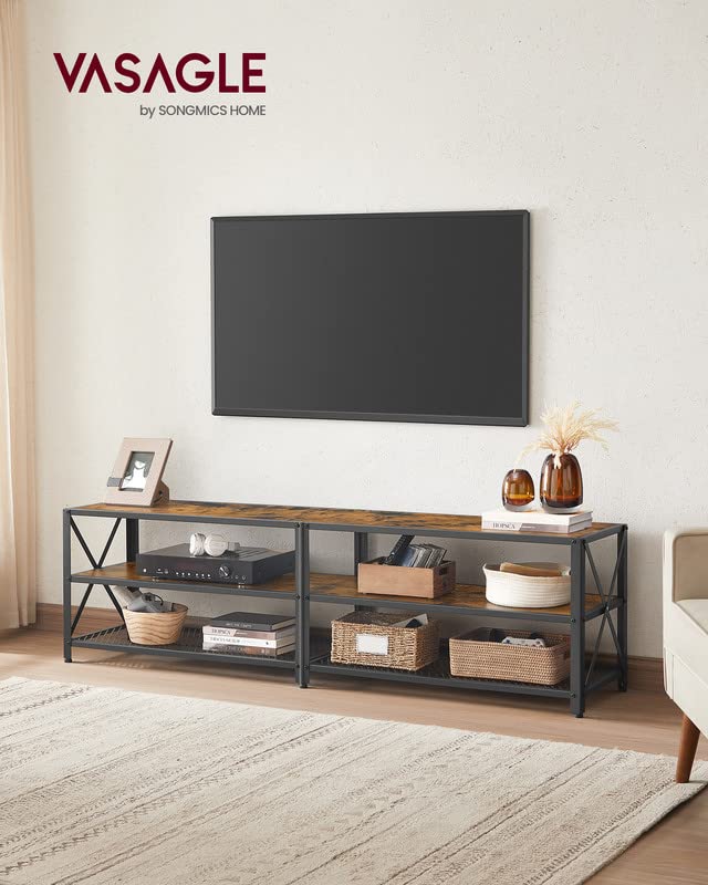 Foto 2 | Soporte De Tv Vasagle Para Televisores De Hasta 75 Pulgadas Con Almacenamiento, Color Marrón Rústico