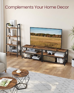 Foto 4 | Soporte De Tv Vasagle Para Televisores De Hasta 75 Pulgadas Con Almacenamiento, Color Marrón Rústico