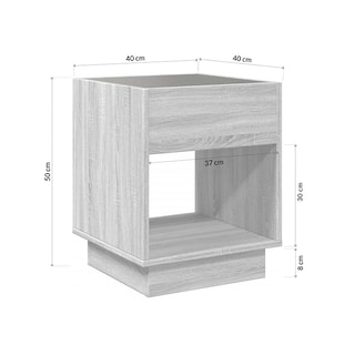 Foto 7 | Bossa Mesa Auxiliar Cuadrada Gris Haifa Con Luz Led Decorativa Efecto Infinito Para Sala O Recamara