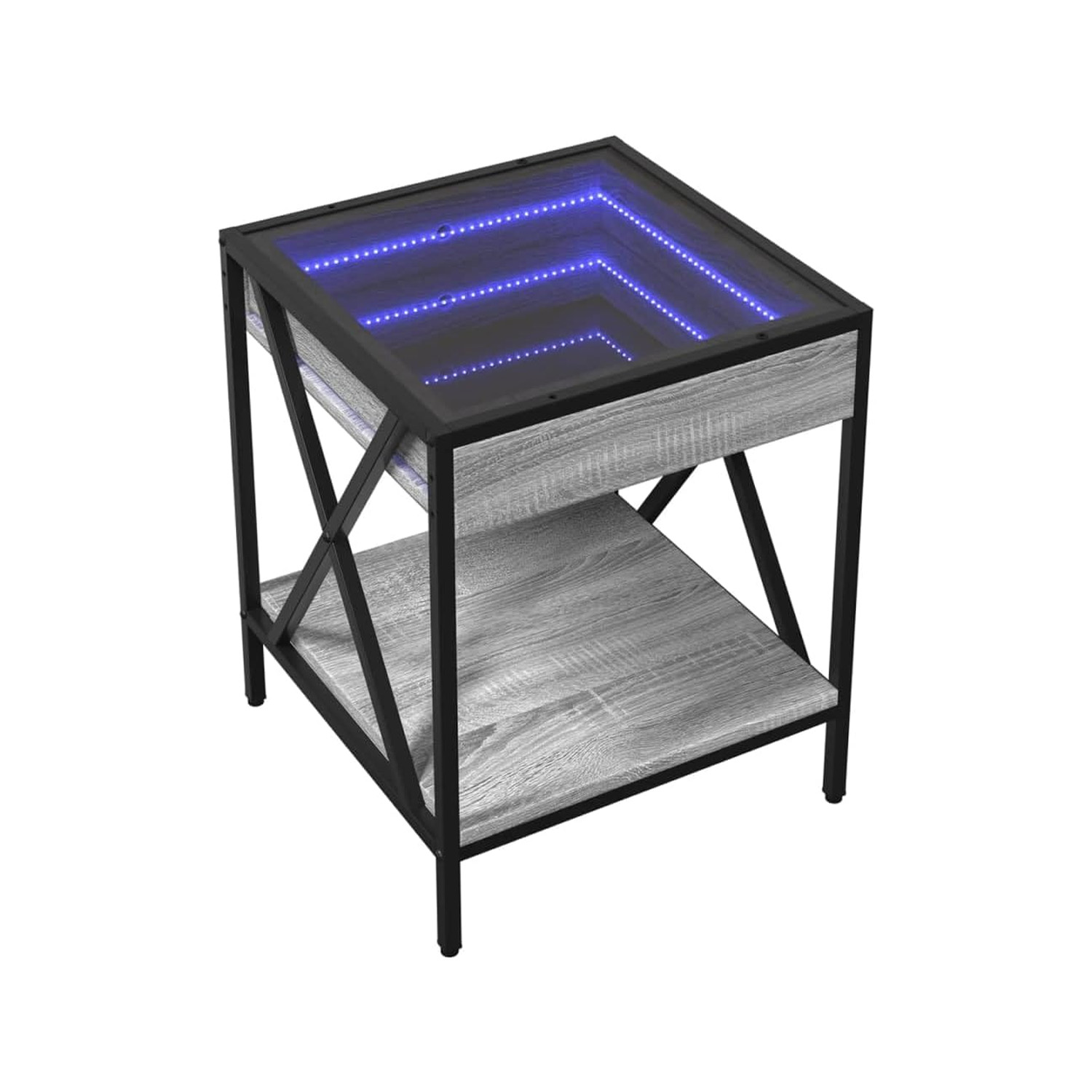 Foto 5 | Bossa Mesa Auxiliar Radnick Con Base De Almacenamiento Efecto Luz Led Efecto Infinito