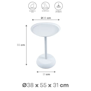 Foto 2 | Mesa Redonda “tulipán” Blanca – 38 Cm Ø X 55x31 Cm, Modelo Cb003