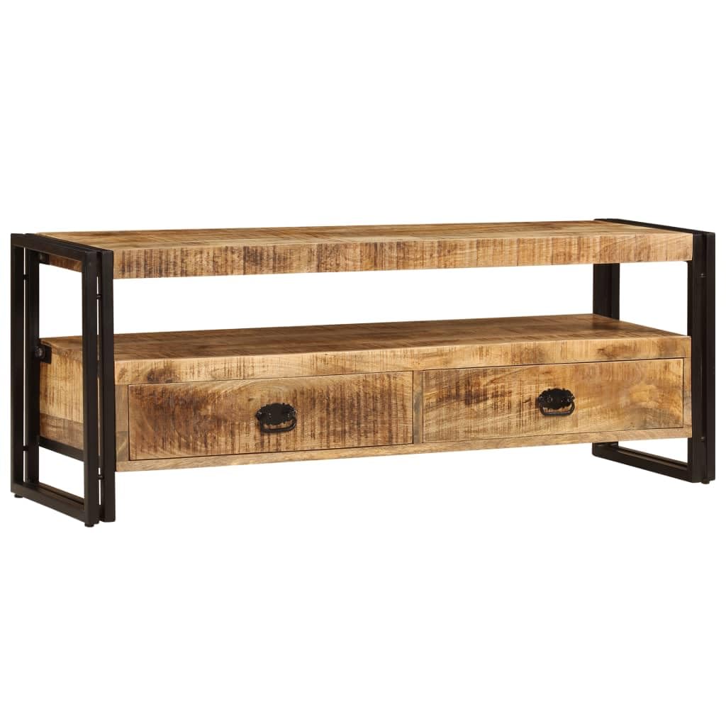 Foto 2 pulgar | Soporte Para Tv Vidaxl De Mango Macizo De 120 X 35 X 45 Cm Con 2 Cajones - Venta Internacional.