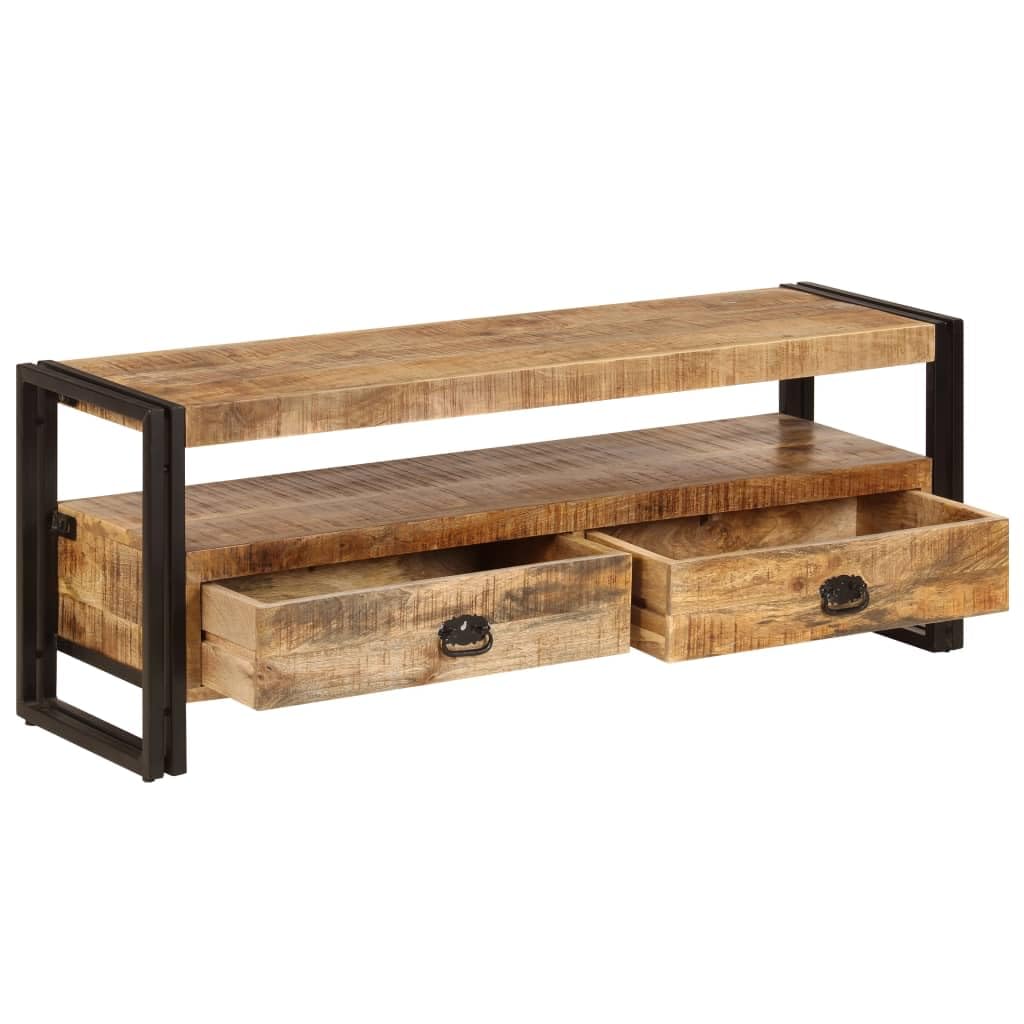 Foto 5 pulgar | Soporte Para Tv Vidaxl De Mango Macizo De 120 X 35 X 45 Cm Con 2 Cajones - Venta Internacional.