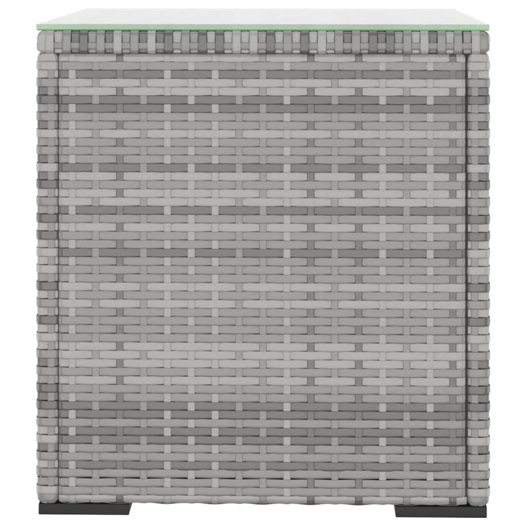 Foto 5 pulgar | Mesa Auxiliar Vidaxl Gris De Poliratán Para Interiores Y Exteriores Con Cristal En T - Venta Internacional.