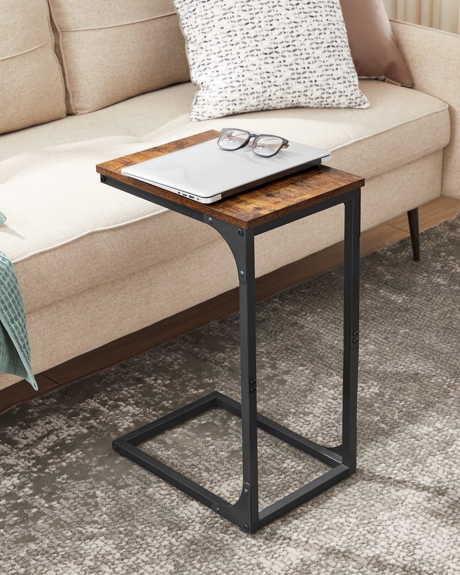 Foto 7 | Mesa Auxiliar Vasagle En Forma De C Para Sofá O Sofá Con Estructura De Metal - Venta Internacional.