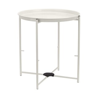 Foto 2 | Mesa Auxiliar De Almacenamiento Amazon Basics Redonda Blanco/gris Jaspeado - Venta Internacional.