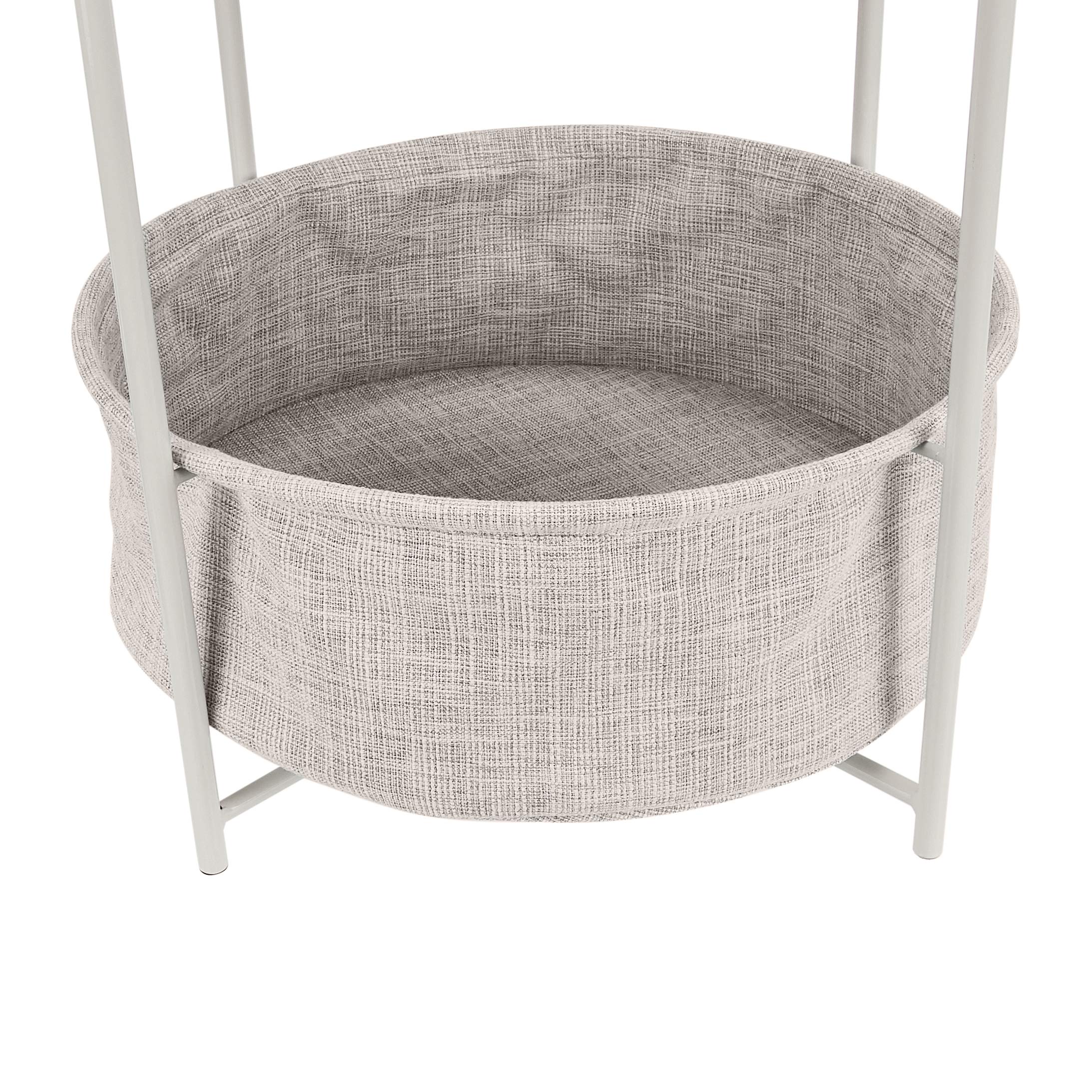 Foto 5 pulgar | Mesa Auxiliar De Almacenamiento Amazon Basics Redonda Blanco/gris Jaspeado - Venta Internacional.