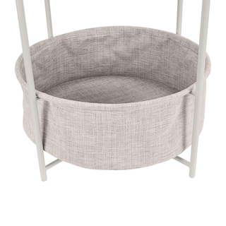 Foto 4 | Mesa Auxiliar De Almacenamiento Amazon Basics Redonda Blanco/gris Jaspeado - Venta Internacional.