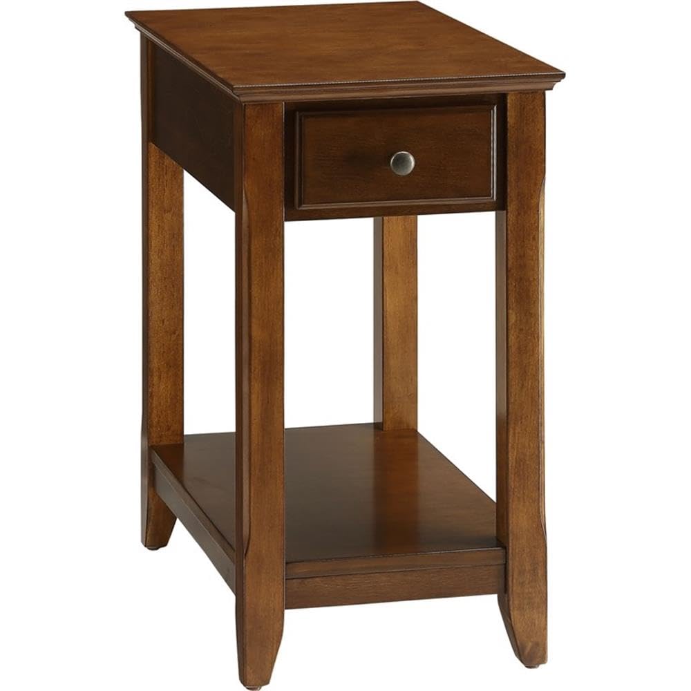 Foto 2 pulgar | Mesa Auxiliar Acme Bertie De Madera Con 1 Cajón Y Estante De Nogal - Venta Internacional.