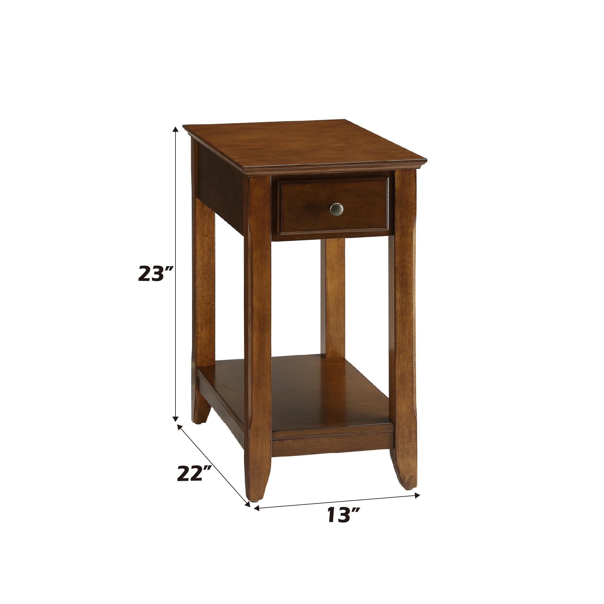 Foto 4 pulgar | Mesa Auxiliar Acme Bertie De Madera Con 1 Cajón Y Estante De Nogal - Venta Internacional.