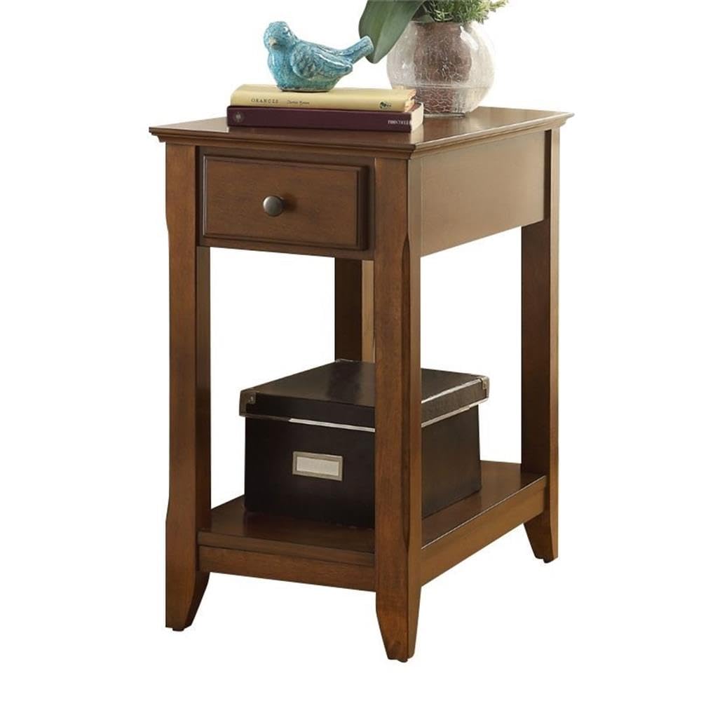 Foto 5 pulgar | Mesa Auxiliar Acme Bertie De Madera Con 1 Cajón Y Estante De Nogal - Venta Internacional.