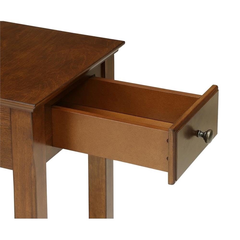 Foto 6 pulgar | Mesa Auxiliar Acme Bertie De Madera Con 1 Cajón Y Estante De Nogal - Venta Internacional.