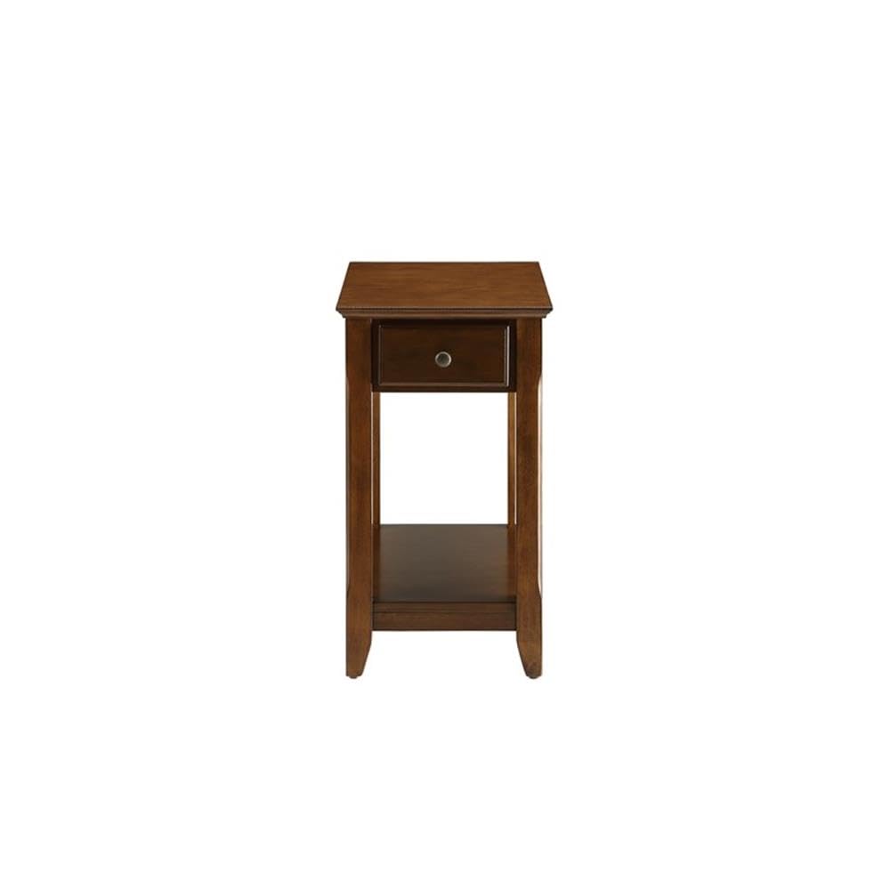 Foto 8 pulgar | Mesa Auxiliar Acme Bertie De Madera Con 1 Cajón Y Estante De Nogal - Venta Internacional.