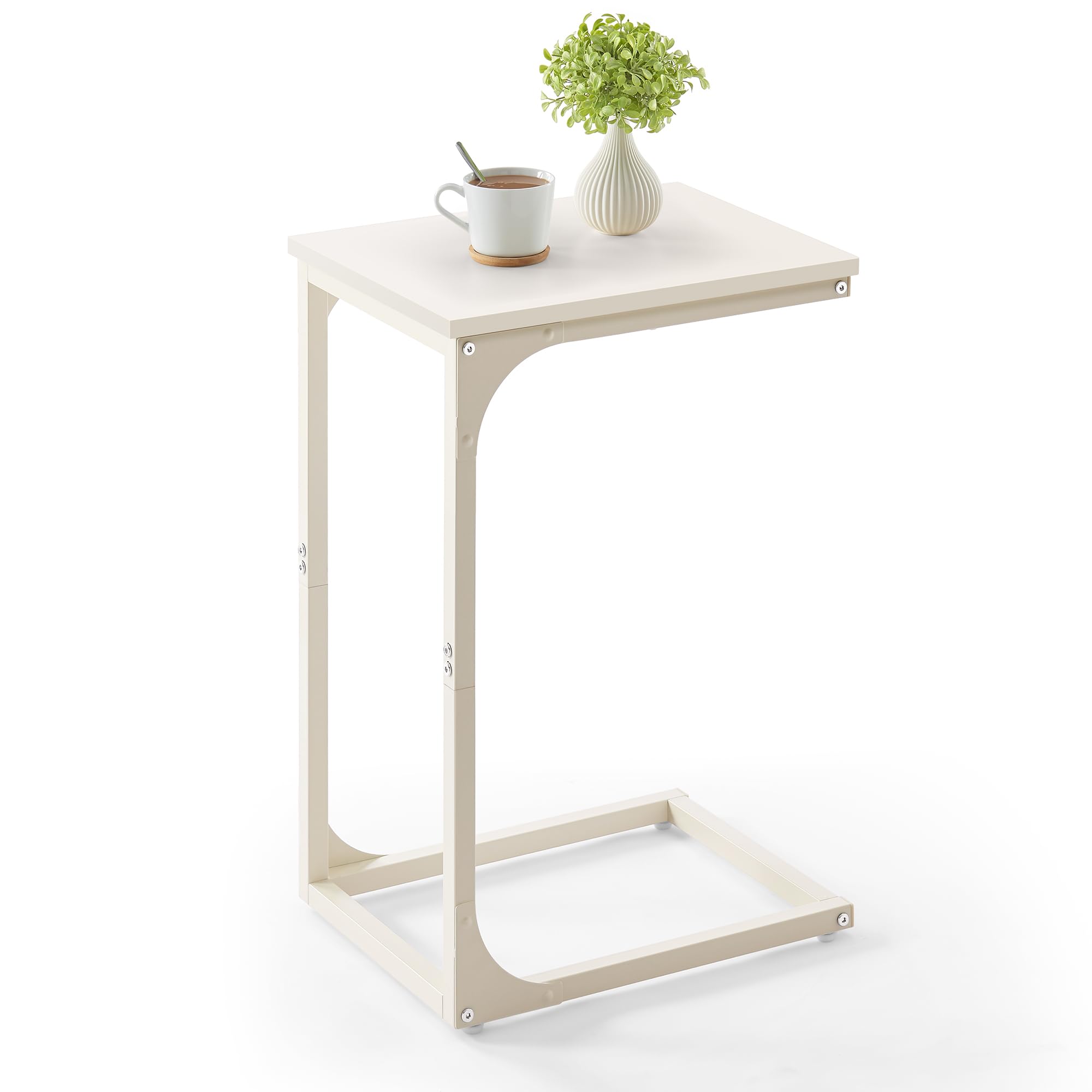 Foto 2 pulgar | Mesa Auxiliar Vasagle En Forma De C Para Sofá, Sala De Estar, Color Blanco Crema - Venta Internacional.