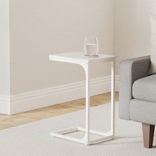 Foto 2 | Mesa Auxiliar Vasagle En Forma De C Para Sofá, Sala De Estar, Color Blanco Crema - Venta Internacional.