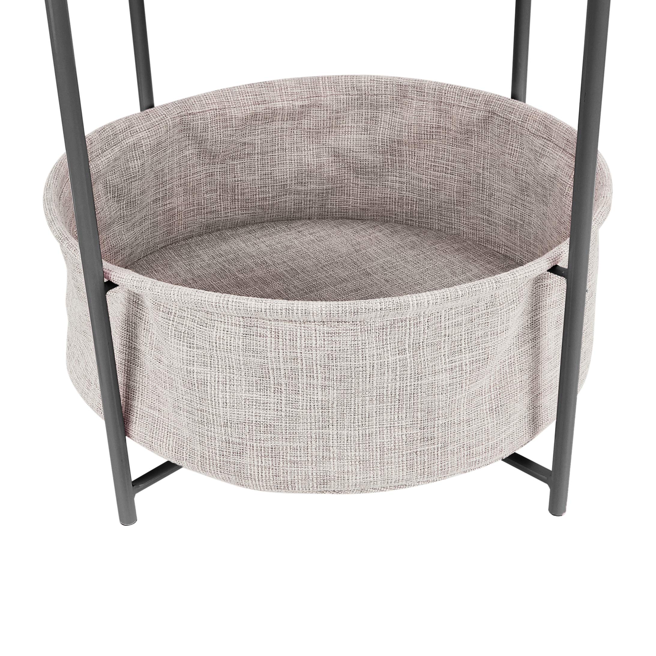 Foto 5 pulgar | Mesa Auxiliar De Almacenamiento Amazon Basics Redonda Con Cesta De Tela - Venta Internacional.