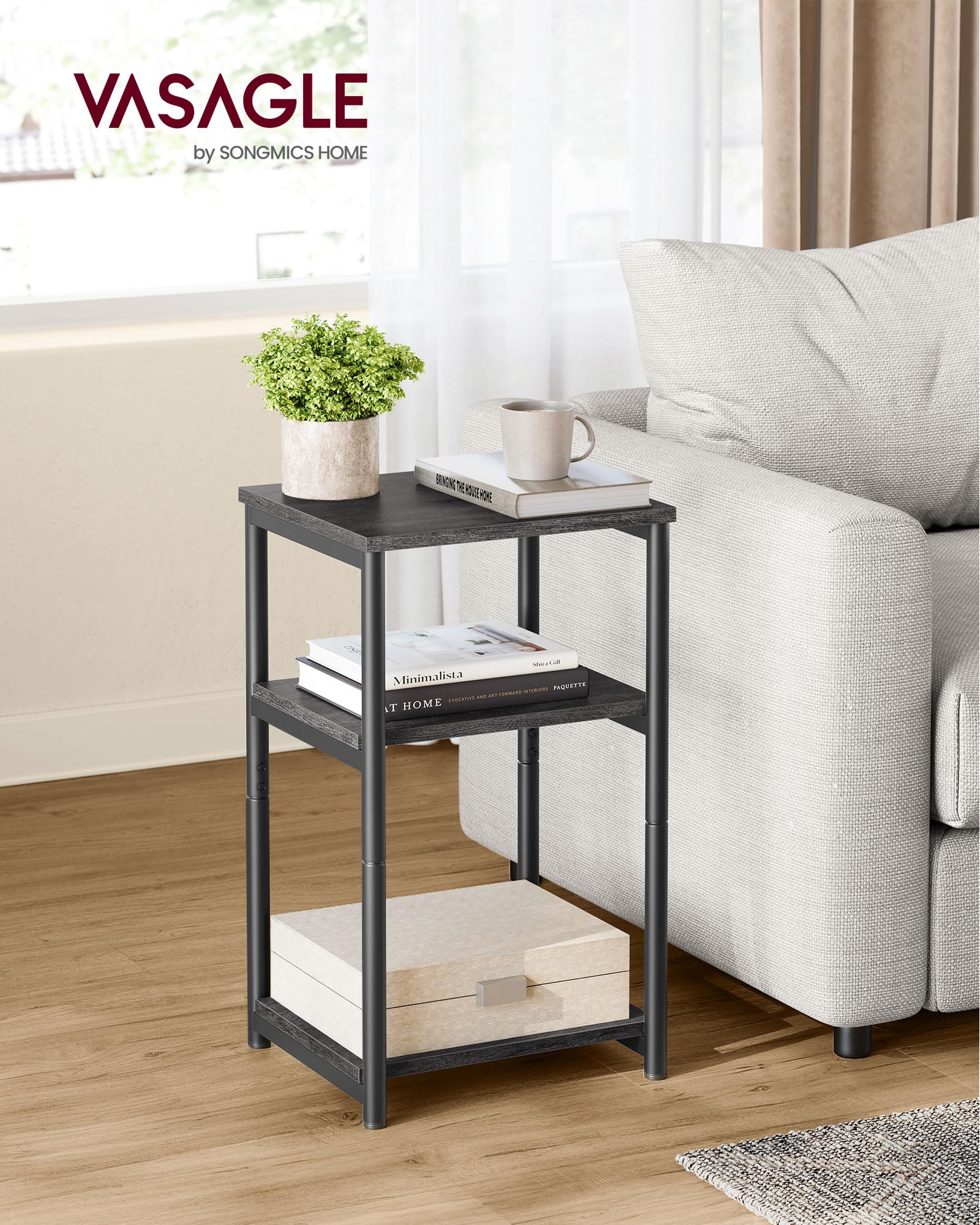 Foto 4 pulgar | Mesa Auxiliar Vasagle Ulet273b68 Gris Brumoso Y Negro Clásico - Venta Internacional.