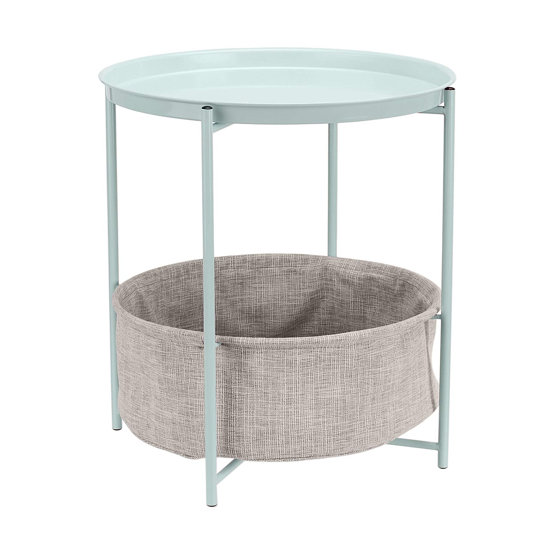 Foto 1 | Mesa Auxiliar De Almacenamiento Amazon Basics Redonda Con Cesta De Tela - Venta Internacional.