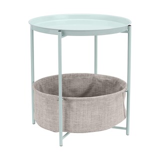 Foto 1 | Mesa Auxiliar De Almacenamiento Amazon Basics Redonda Con Cesta De Tela - Venta Internacional.