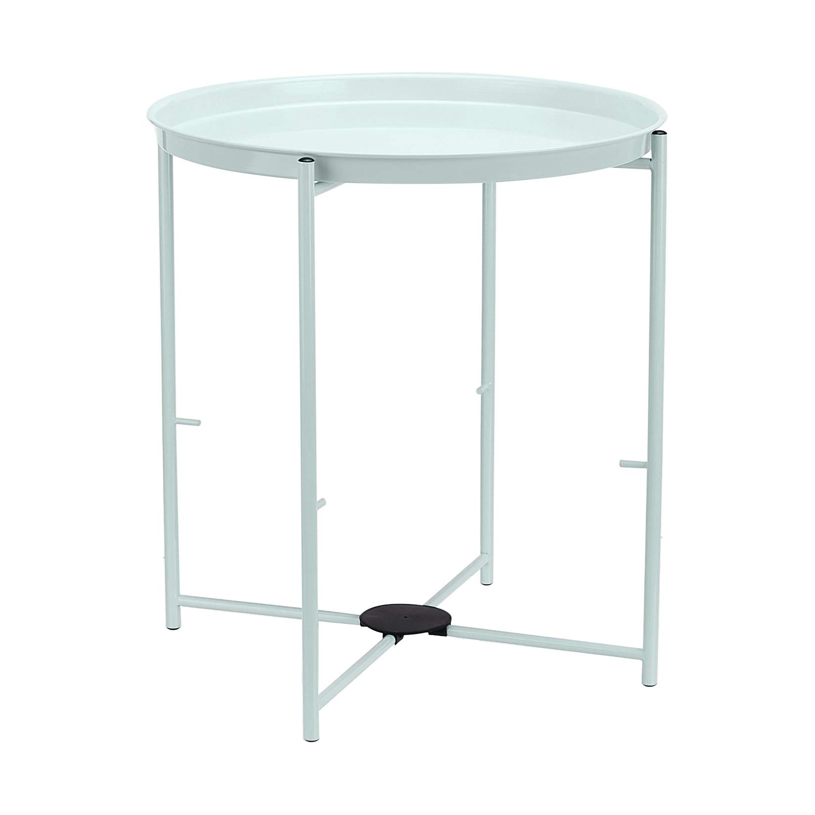 Foto 2 | Mesa Auxiliar De Almacenamiento Amazon Basics Redonda Con Cesta De Tela - Venta Internacional.