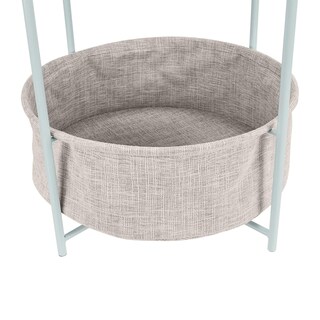 Foto 4 | Mesa Auxiliar De Almacenamiento Amazon Basics Redonda Con Cesta De Tela - Venta Internacional.