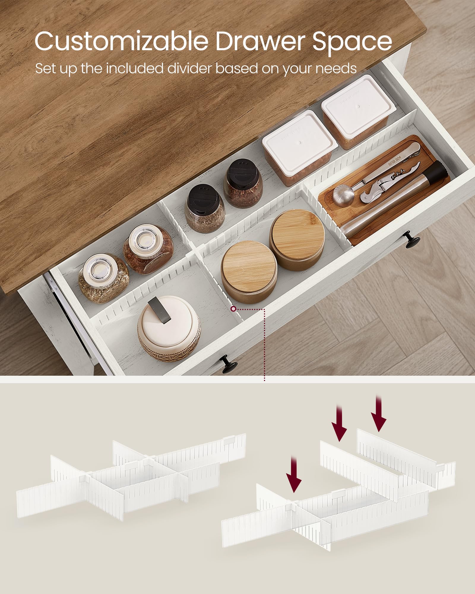 Foto 5 pulgar | Mueble Buffet Colección Vasagle Liry Con Cajón Blanco/marrón - Venta Internacional.