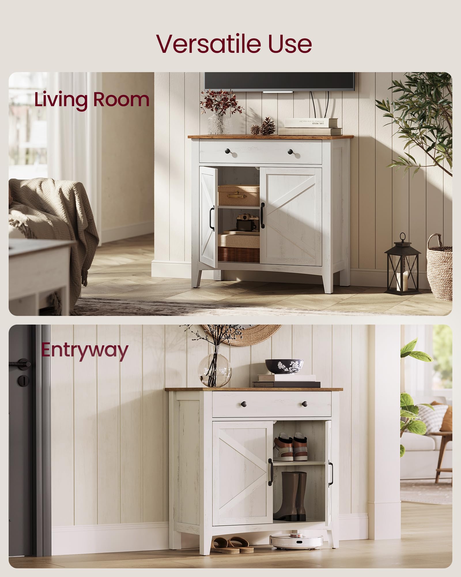 Foto 8 pulgar | Mueble Buffet Colección Vasagle Liry Con Cajón Blanco/marrón - Venta Internacional.