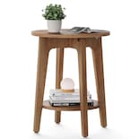 Mesa Auxiliar Vasagle Redonda Pequeña De Nogal Rústico Ulet283t41 - Venta Internacional.