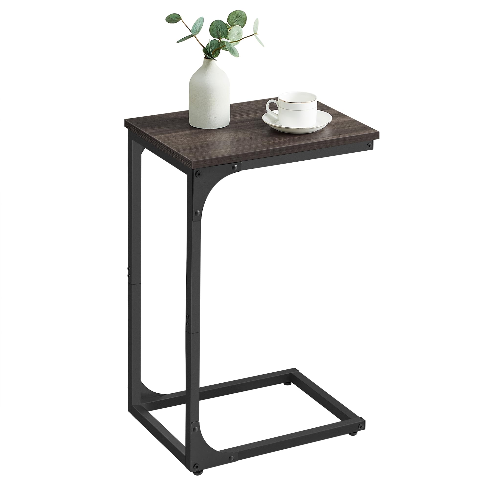 Mesa Auxiliar Vasagle En Forma De C Para Sofá, Sala De Estar, Color Castaño - Venta Internacional.