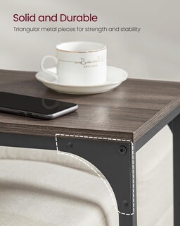 Foto 4 | Mesa Auxiliar Vasagle En Forma De C Para Sofá, Sala De Estar, Color Castaño - Venta Internacional.