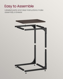 Foto 6 | Mesa Auxiliar Vasagle En Forma De C Para Sofá, Sala De Estar, Color Castaño - Venta Internacional.