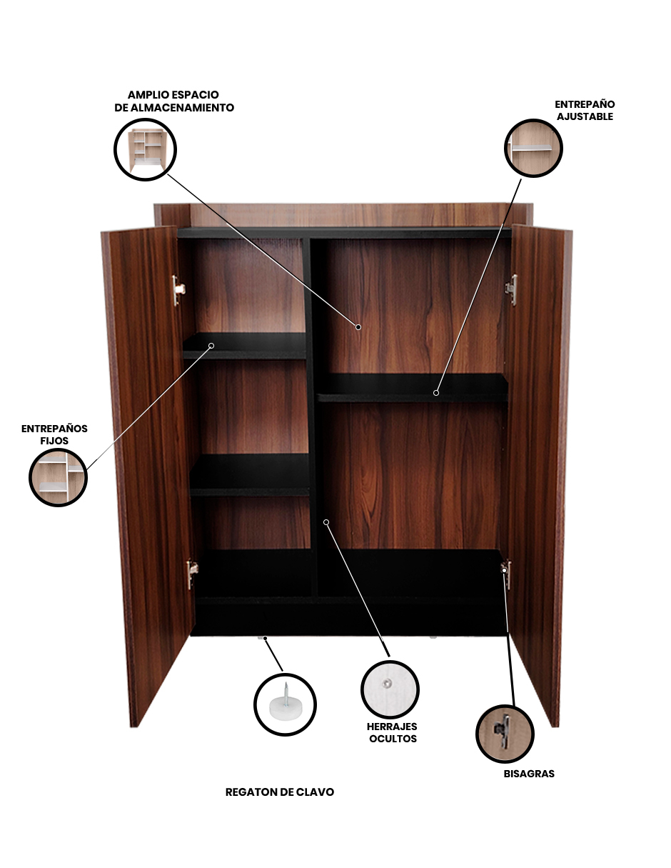 Foto 4 pulgar | Gabinete Organizador Decomobil Café
