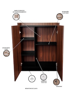 Foto 3 | Gabinete Organizador Decomobil Café