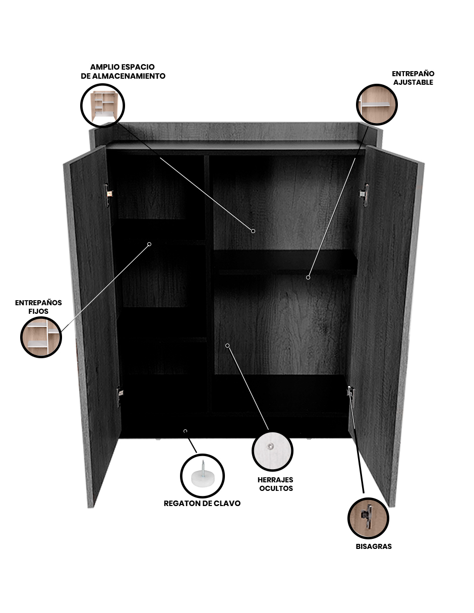 Foto 4 pulgar | Gabinete Organizador Decomobil Gris