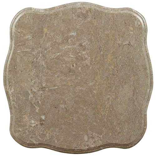 Foto 6 pulgar | Mesa Auxiliar Acme Gorsedd Con Tapa Cuadrada De Mármol En Color Marfil Dorado - Venta Internacional.