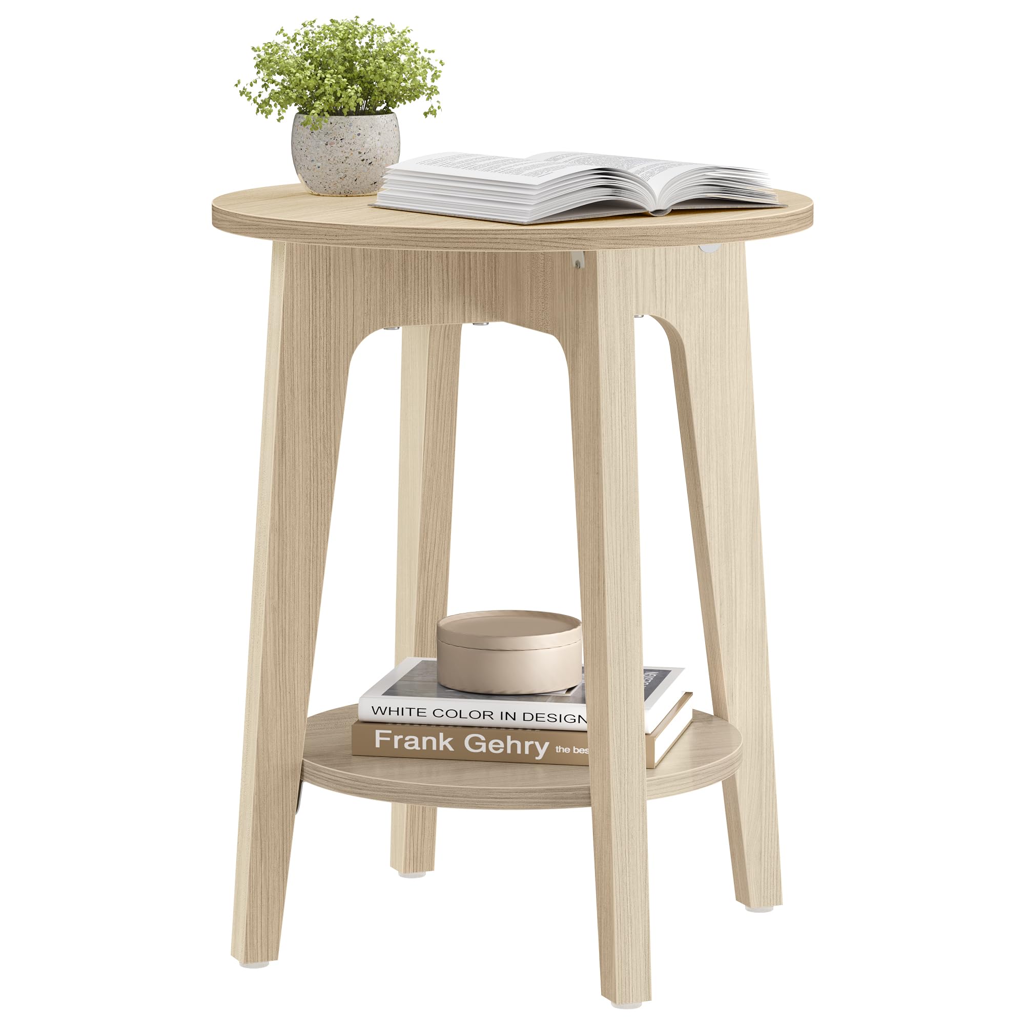 Mesa Auxiliar Vasagle Pequeña Con Extremo Redondo Y Estante Inferior Ulet283n01 - Venta Internacional.